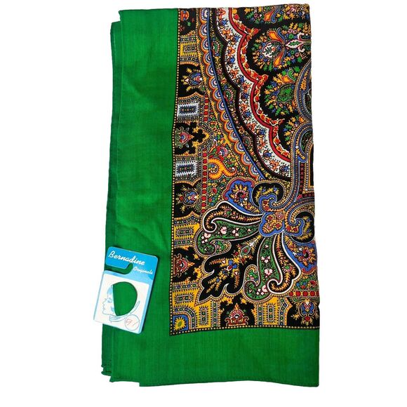 Vintage Women’s Bernadine Scarf 100% Virgin Wool Made In Japan Original Tag RARE - Picture 4 of 16